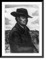 Historic Framed Print, [John Steuart Curry, half-length portrait, holding gun] - 2,  17-7/8" x 21-7/8"