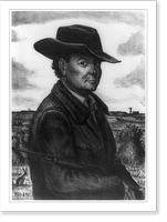 Historic Framed Print, [John Steuart Curry, half-length portrait, holding gun] - 2,  17-7/8" x 21-7/8"