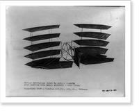 Glider multiplane model by Octave Chanute, with movable main panel controls - rear view, Vintage Poster