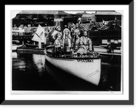 Historic Framed Print, Indians in a motor boat,  17-7/8" x 21-7/8"