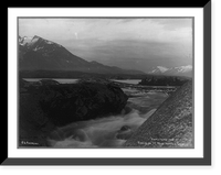 Historic Framed Print, Middle Lake and bridge on '97 trail near Log Cabin, Skagway, Alaska,  17-7/8" x 21-7/8"