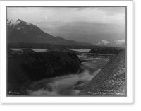 Historic Framed Print, Middle Lake and bridge on '97 trail near Log Cabin, Skagway, Alaska,  17-7/8" x 21-7/8"