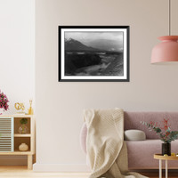 Historic Framed Print, Middle Lake and bridge on '97 trail near Log Cabin, Skagway, Alaska,  17-7/8" x 21-7/8"