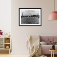 The gigantic ocean-going fleet submarine, the V-4, anchored at the Washington Navy Yard Classic, Vintage Wall Art