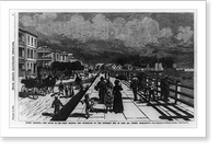 Historic Framed Print, South Carolina - the South in 1880 - East Battery, the Promenade on the southern end of East Bay Street, Charleston,  17-7/8" x 21-7/8"