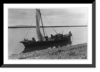 Historic Framed Print, Starting up the Noatak River - Kotzebue,  17-7/8" x 21-7/8"