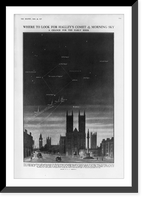 Historic Framed Print, Where to look for Halley's Comet in the morning sky: a chance for the early riser,  17-7/8" x 21-7/8"