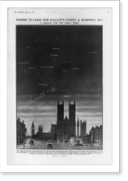 Historic Framed Print, Where to look for Halley's Comet in the morning sky: a chance for the early riser,  17-7/8" x 21-7/8"