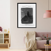 Admiring Halley's Comet through a spyglass, a viewer enjoys his rooftop solitude undisturbed by the cats, while a cheeky youngster brings him yet another tankard of beer, Vintage Print