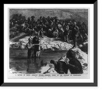 Historic Framed Print, A baptism of North American Indians - Mormons posing as the apostles of Christianity,  17-7/8" x 21-7/8"