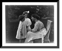 Historic Framed Print, [Mrs. Frank Vanderlip seated on porch, with two children],  17-7/8" x 21-7/8"