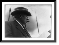 President Warren G. Harding, head-and-shoulders portrait, right profile; smoking cigar, Antique Wall Art