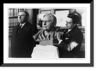 Noted sculptor completes bust of Supreme Court judge, Vintage Poster