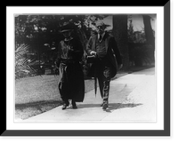 Historic Framed Print, [Charles Evans Hughes walking with his wife],  17-7/8" x 21-7/8"