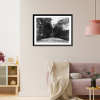 Historic Framed Print, U.S. Capitol: Entrance from Maryland Avenue, showing dome,  17-7/8" x 21-7/8"