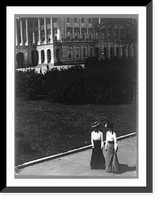 Historic Framed Print, [Views from the northeast of the U.S. Capitol: two women walking in foreground, ca. 1890],  17-7/8" x 21-7/8"