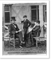 Historic Framed Print, President Grant at his cottage by the sea,  17-7/8" x 21-7/8"