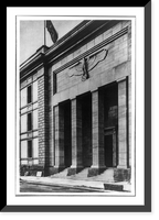 Entrance of the new Chancellery (Reichskanzlei) building, Berlin, Germany; Albert Speer, architect Classic, Vintage Print