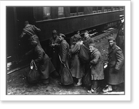 Historic Framed Print, Fort Hayes, Ohio, 1941-43(?). Colored troops getting on a train,  17-7/8" x 21-7/8"