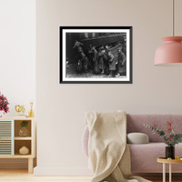 Historic Framed Print, Fort Hayes, Ohio, 1941-43(?). Colored troops getting on a train,  17-7/8" x 21-7/8"