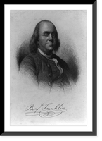 Historic Framed Print, [Benjamin Franklin, half-length portrait, facing right],  17-7/8" x 21-7/8"