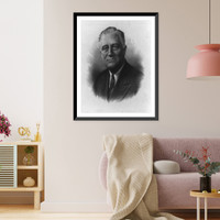 Historic Framed Print, [Franklin Delano Roosevelt, head-and-shoulders portrait, facing left] - 2,  17-7/8" x 21-7/8"