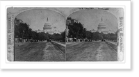 View down Pennsylvania Ave. with West Front of the U.S. Capitol in background, Antique Print