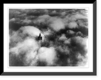 Historic Framed Print, Woolworth tower in clouds, New York City,  17-7/8" x 21-7/8"
