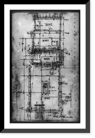 Architectural plan drawing of Acoma Pueblo, New Mexico, unit 5, block 6 Classic, Vintage Poster