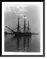 The U.S. frigate Constitution at anchor in the Potomac River off the Washington Navy Yard on Nov. 11, 1931. The President was on board when the picture was taken, Antique Print