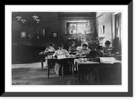 Historic Framed Print, [Seven women working in Roycroft shop, E. Aurora, N.Y.],  17-7/8" x 21-7/8"
