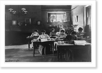 Historic Framed Print, [Seven women working in Roycroft shop, E. Aurora, N.Y.],  17-7/8" x 21-7/8"