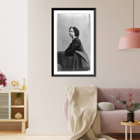 Sara Payson (Willis) Parton, half-length portrait, seated, facing left, Antique Wall Art