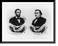 Historic Framed Print, Abraham Lincoln of Illinois. Andrew Johnson of Tennessee. No. 37.G. Kaehrle [Gabriel Kaehrle]. - 2,  17-7/8" x 21-7/8"
