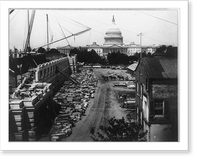 Historic Framed Print, Construction of the Northwest Court of the Jefferson Building of the Library of Congress,  17-7/8" x 21-7/8"