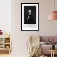 Historic Framed Print, [Roger S. Baldwin, half-length portrait, facing left],  17-7/8" x 21-7/8"