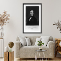 Historic Framed Print, [Roger S. Baldwin, half-length portrait, facing left],  17-7/8" x 21-7/8"
