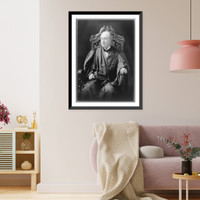 Historic Framed Print, [David Josiah Brewer, three-quarter length portrait, seated, facing left],  17-7/8" x 21-7/8"