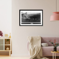 Historic Framed Print, U.S. troops in training on Italian front: advancing through a smoke screen,  17-7/8" x 21-7/8"