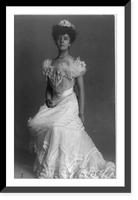 Historic Framed Print, [Mrs. Alice (Roosevelt) Longworth, full-length portrait, facing left; wearing ball gown],  17-7/8" x 21-7/8"