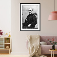 Historic Framed Print, [A.J. Smith, three-quarter length portrait, seated, facing right, right hand in his coat],  17-7/8" x 21-7/8"