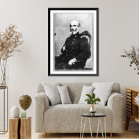 Historic Framed Print, [A.J. Smith, three-quarter length portrait, seated, facing right, right hand in his coat],  17-7/8" x 21-7/8"
