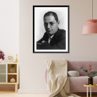 Historic Framed Print, [Ira Gershwin, head-and-shoulders portrait, facing left],  17-7/8" x 21-7/8"