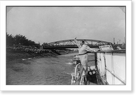 Hermann G&ouml;ring waving to crowds from boat Carin II on the way through the Dortmund-Ems Canal, Antique Poster