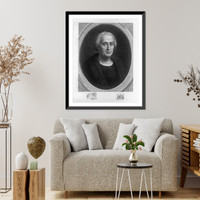 Historic Framed Print, [Christopher Columbus, bust portrait, facing right, in medallion],  17-7/8" x 21-7/8"