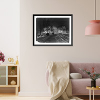 Historic Framed Print, D.C., Washington. White House, Exterior, 1907. View at night, under snow,  17-7/8" x 21-7/8"