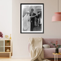 Historic Framed Print, Mr. and Mrs. Edward Cox dancing in the East Room of the White House [on her wedding day],  17-7/8" x 21-7/8"