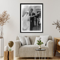 Historic Framed Print, Mr. and Mrs. Edward Cox dancing in the East Room of the White House [on her wedding day],  17-7/8" x 21-7/8"
