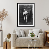 Historic Framed Print, [James J. Jeffries, full-length portrait, standing, facing front; in boxing pose],  17-7/8" x 21-7/8"