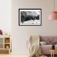 Triangle Waist Co. fire, N.Y.C.. Crowds outside pier morgue, Vintage Wall Art